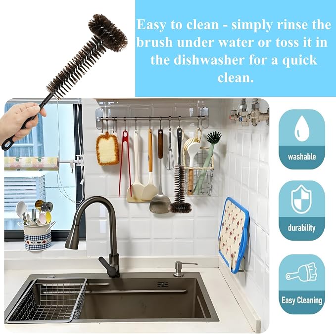 2 Pack Garbage Disposal Cleaner Brush 15" Extra Long Handle - Image 7