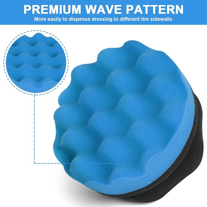 2 Pack Large Tire Shine Applicator Pad, Tire Hex Grip Applicator, Reusable Car - Image 3