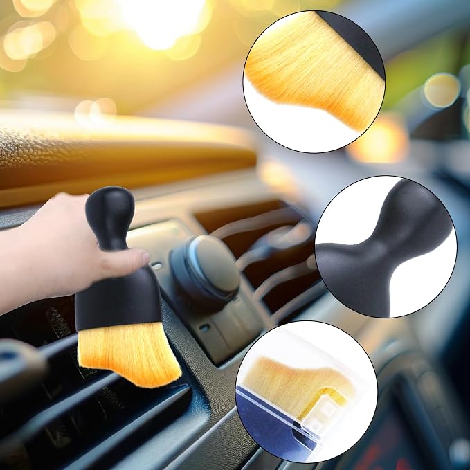 4 Pcs Auto Interior Dust Brush Set Soft Bristles Detailing Brush Dusting Tool - Image 4