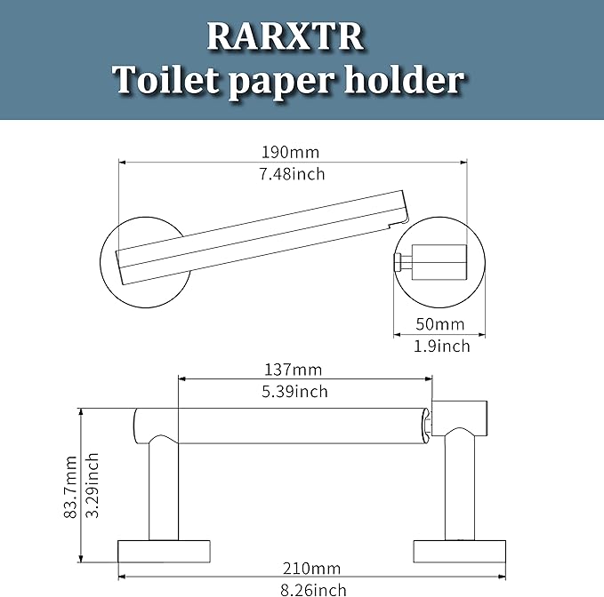 Black and Gold Toilet Paper Holder SUS304 Stainless Steel Double Post Pivoting - Image 6