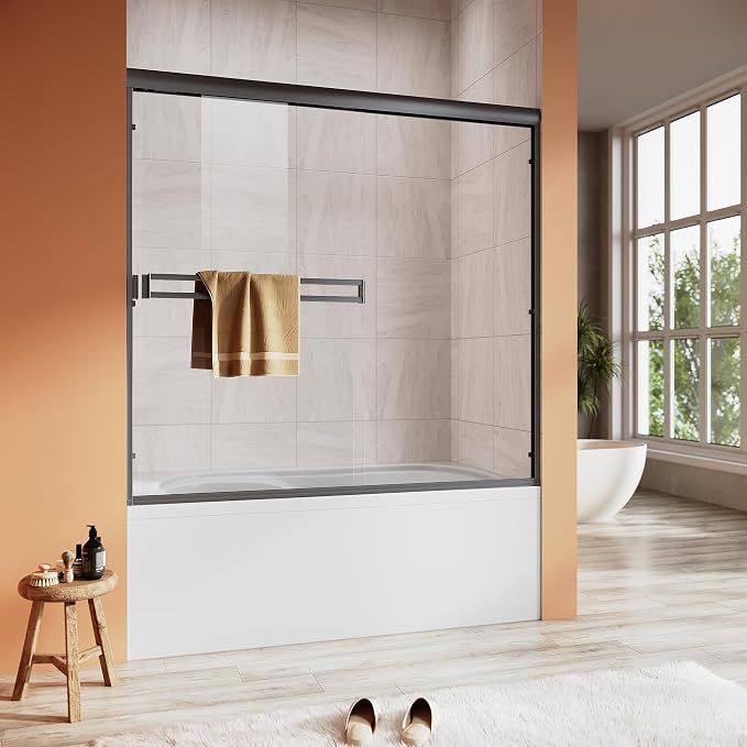 Bathtub Shower Door 56-60 in. W x 57 in. H, UCALAFEE Semi-Frameless Double - Image 8