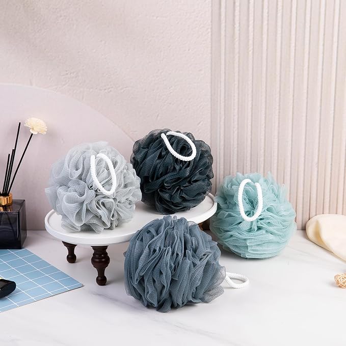 Loofah Sponge XXL-100g 4 Pack, Bath Sponge Soft Mesh Shower Puff Loofah - Image 6