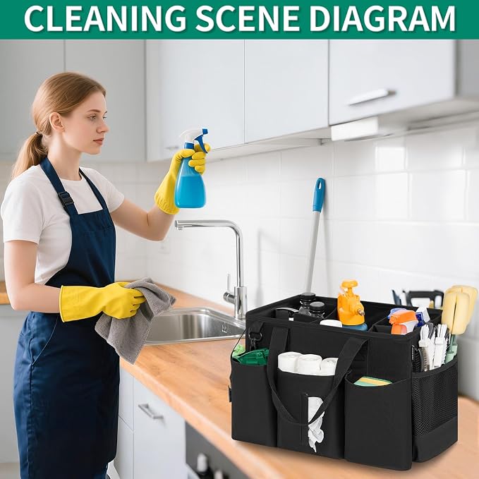 Wearable Cleaning Caddy Bag for Cleaning Supplies, Large Capacity Cleaning - Image 7