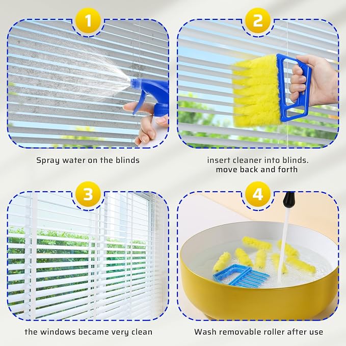 2025 Upgrade 2PCS Blind Cleaner Duster Tool, Window Blinds Cleaner Microfiber - Image 4