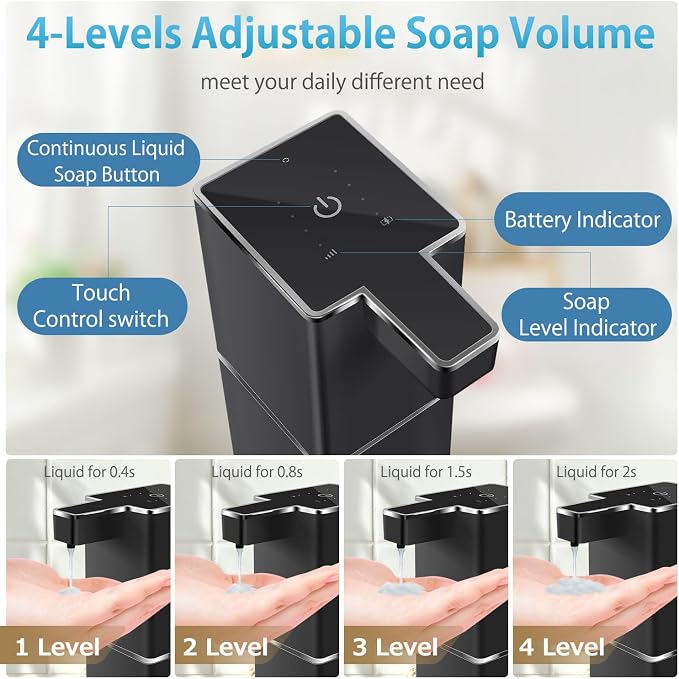 Automatic Liquid Soap Dispenser Touchless Soap Dispenser 380ml/12.8oz - Image 3