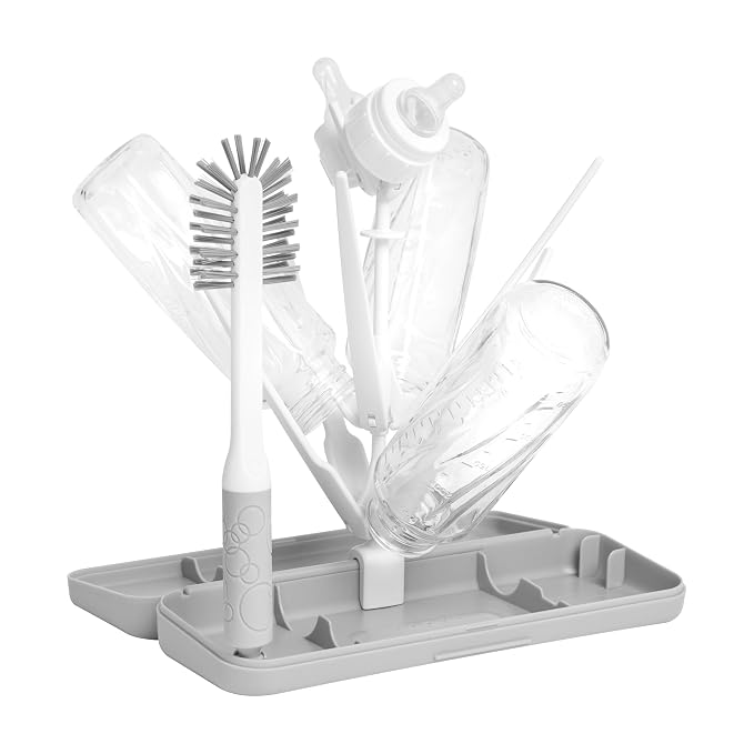 Ubbi On-The-Go Drying Rack and Brush Set, Includes Travel Case and Bottle Brush by Ubbi