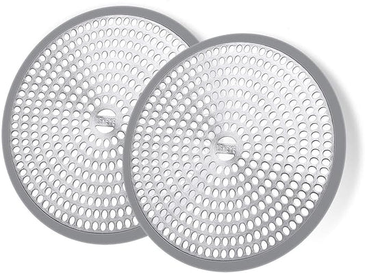 LEKEYE Shower Hair Catcher Drain Protector Strainer-Steel & Silicone 2 Pack by LEKEYE