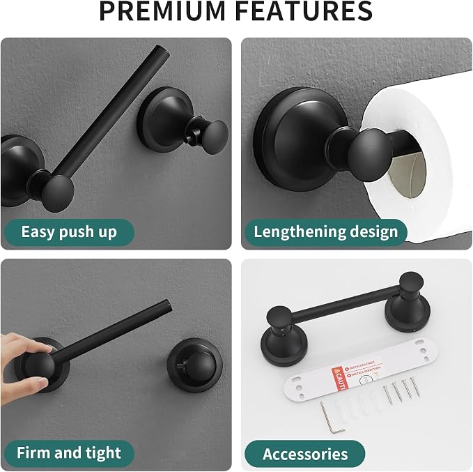 Hoimpro Wall Mounted Rustproof Toilet Tissue Paper Holder Bathroom Accessories - Image 7