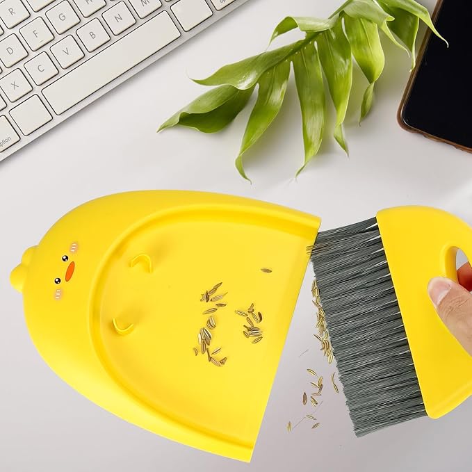 Small Broom and Dustpan Set, SUP Cute Little Yellow Duck Hand Mini Broom and - Image 7