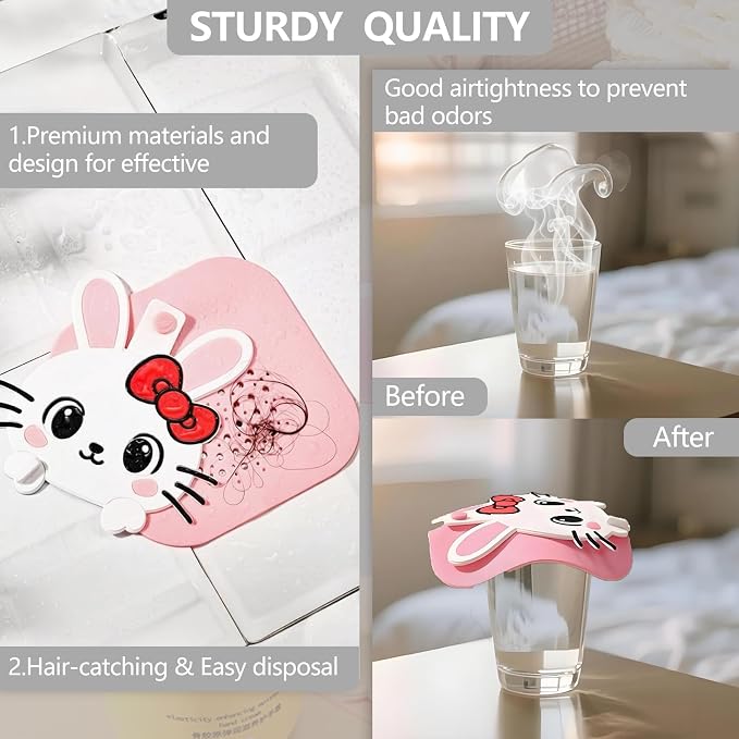 2-in-1 Shower Drain Hair Catcher & Bathtub Drain Cover, Odor-Proof Silicone - Image 7