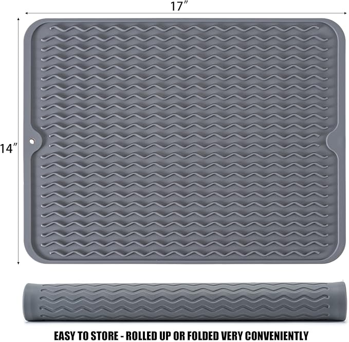 Large 17" x 14" Silicone Dish Drying Mat - Image 2