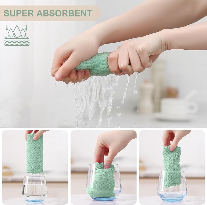 Homaxy 12 Pack Kitchen Dish Cloths, Ultra Soft and Absorbent Dish Towels - Image 3