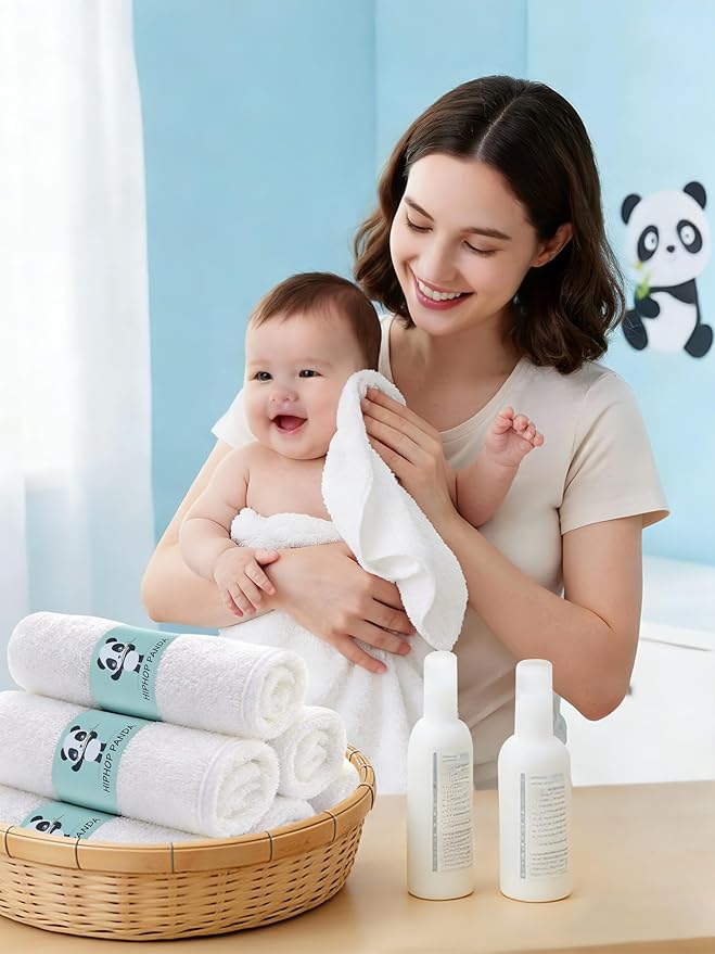 HIPHOP PANDA Baby Washcloths, Rayon Made from Bamboo - Image 3