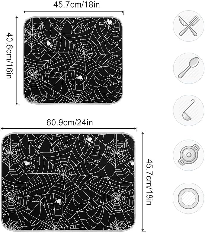 Halloween Spooky Spider Web Dish Drying Mat - Image 3