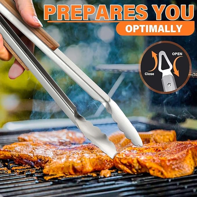 TIVOLI 4PCS Grilling Accessories, Heavy Duty BBQ Tool Set - Image 5
