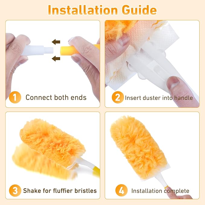 360° Duster Refills Kit for Swiffer Duster, 25 Pack & 1 Handle, Furniture and - Image 7