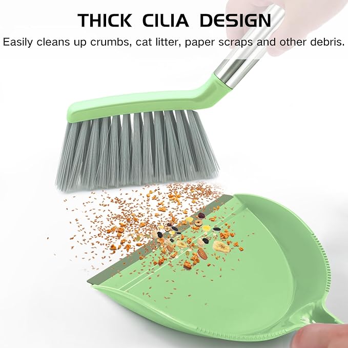 NACENA Mini Broom and Dustpan Set, Small Dust Pan and Brush Set - Image 4