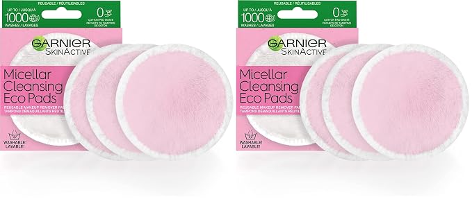 Garnier Micellar Cleansing Eco Pads, 3 Ultra-soft Microfiber Pads by Garnier