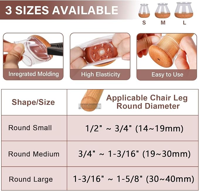 YOZON Small Chair Leg Floor Protectors - Image 4