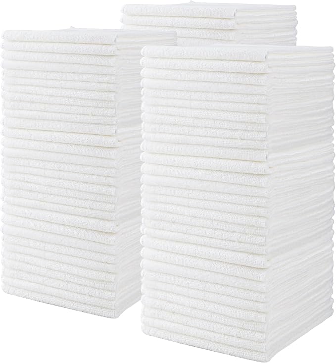 CARTMAN 14 x 14 Inch, 90 Pack, 280GSM Microfiber Cleaning Cloths, Non-Abrasive by CARTMAN