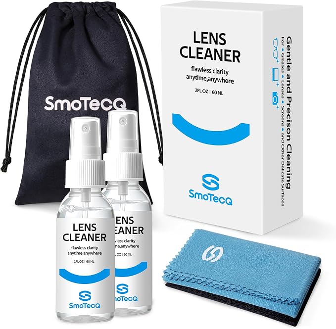 SmoTecQ Glasses Cleaner Kit – Alcohol-Free, Plant-Based Spray + Ultra-Soft by SmoTecQ