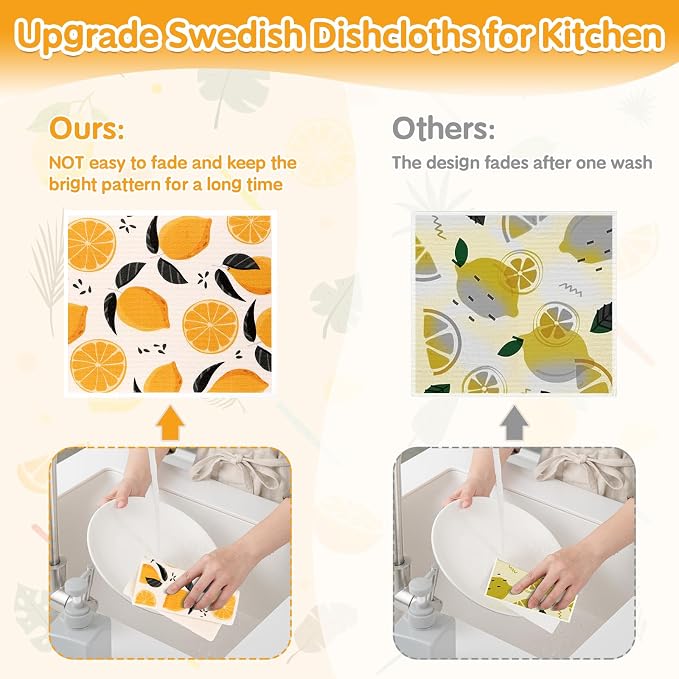 Lucomb 10 Pack Swedish Dishcloths Washable, Reusable Swedish Cloths - Image 5