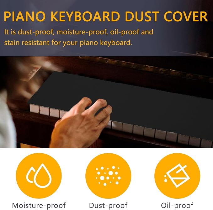 88 Keys Piano Keyboard Black Dust Cover - Image 4