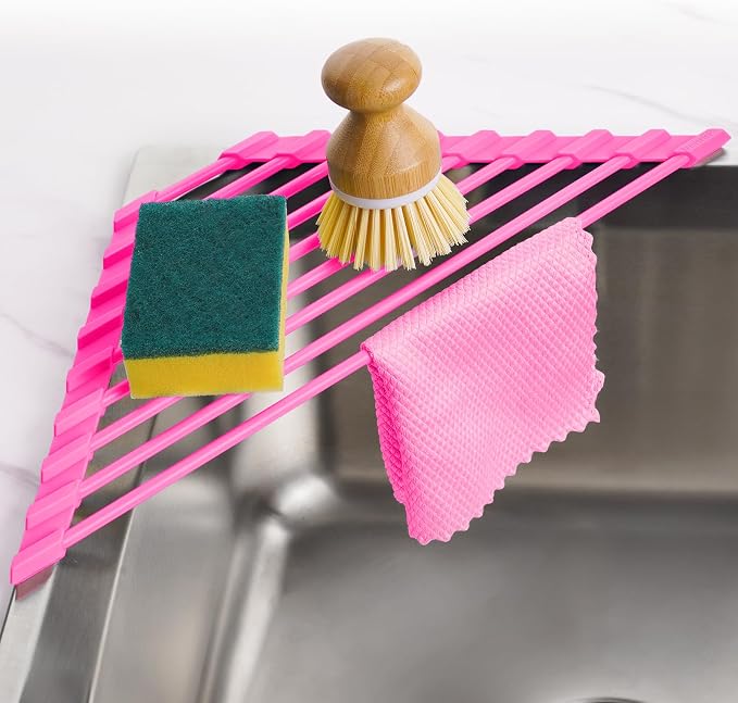 Tomorotec Compact Silicone-Coated Triangle Dish Drying Rack by Tomorotec