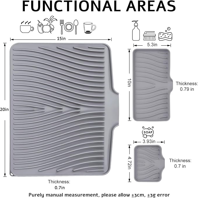 Silicone Dish Drying Mat, Stone Drying Mat - Image 2