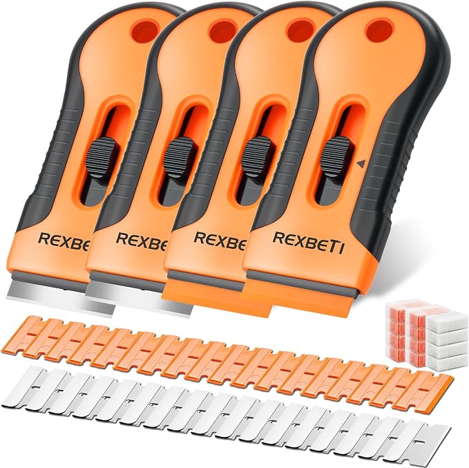 REXBETI Razor Blade Scraper Tool, 4 Pack Razor Scraper Set by REXBETI