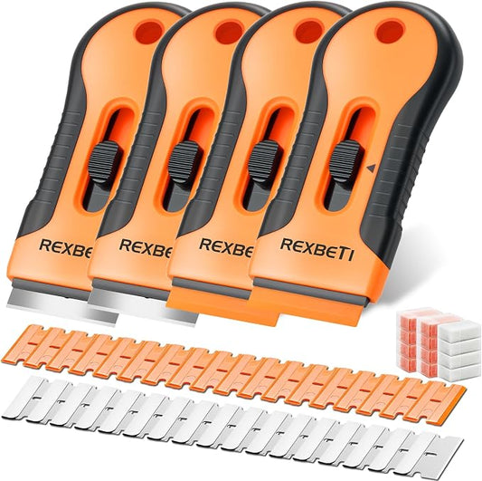 REXBETI Razor Blade Scraper Tool, 4 Pack Razor Scraper Set by REXBETI