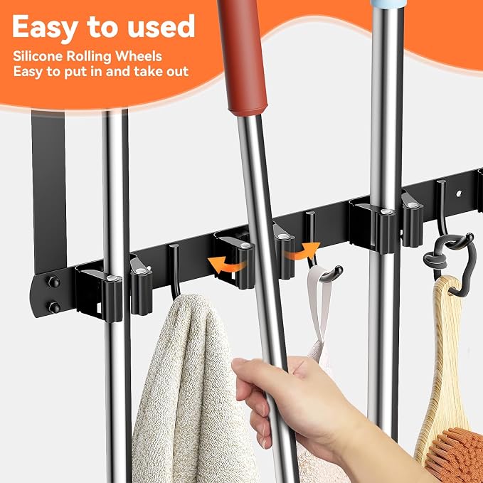 Broom and Mop Holder Over the Door, Broom Holder - Image 5