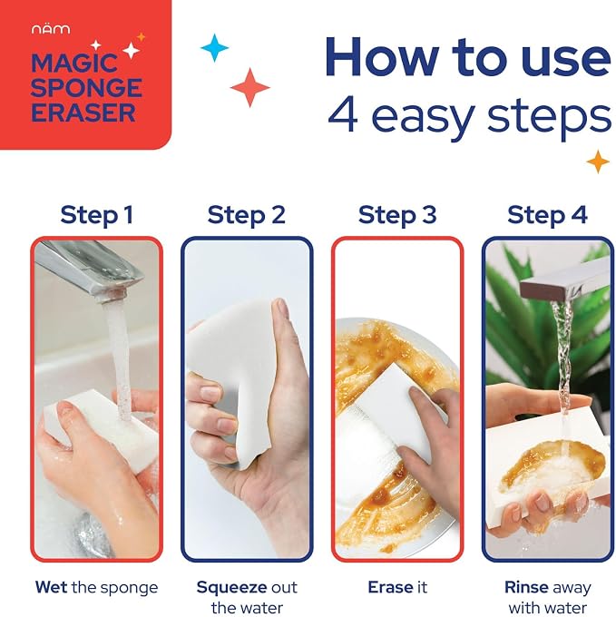 20 Pack Magic Sponge Cleaning Eraser, Melamine Foam Cleaning Pads, Sink & - Image 7
