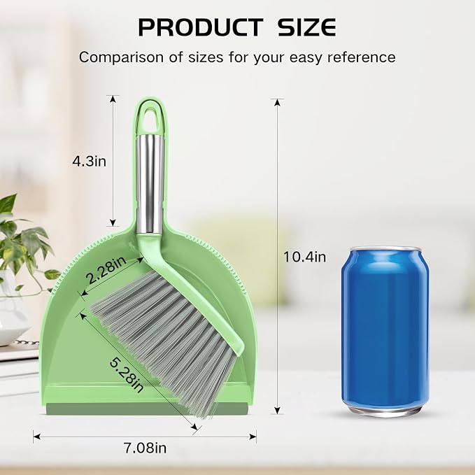 NACENA Mini Broom and Dustpan Set, Small Dust Pan and Brush Set - Image 2