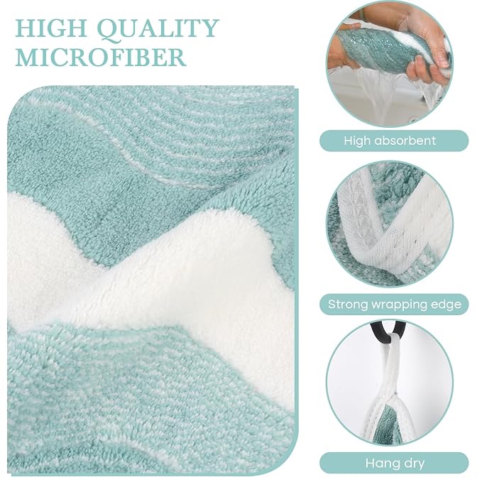 SINLAND Absorbent Coral Velvet Washcloth Ultra Soft Microfiber Face Towels 12 x - Image 3