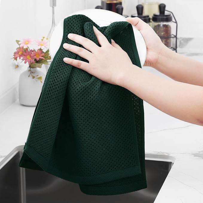 Homaxy 100% Cotton Waffle Weave Kitchen Dish Towels, Ultra Soft Absorbent Quick - Image 4