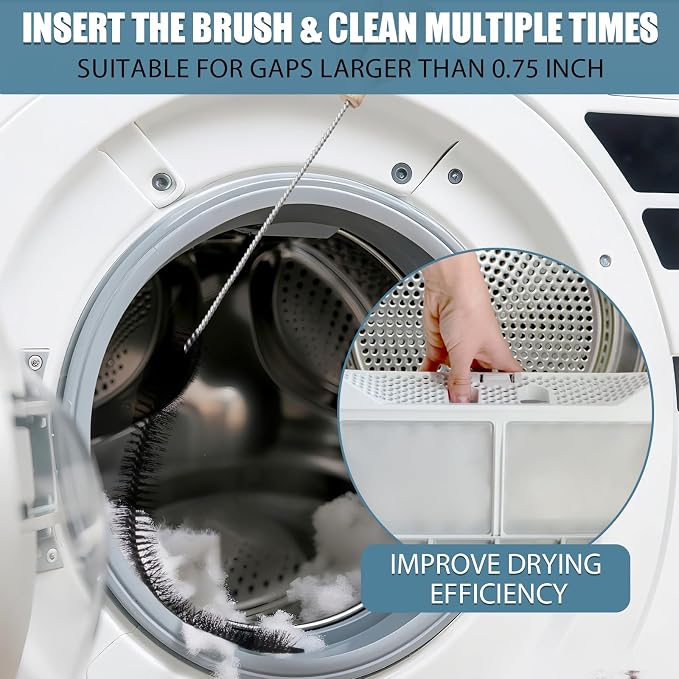 2 Pack Dryer Vent Cleaning Brush, Dryer Vent Cleaner Brush Set, Trap and Duct - Image 4
