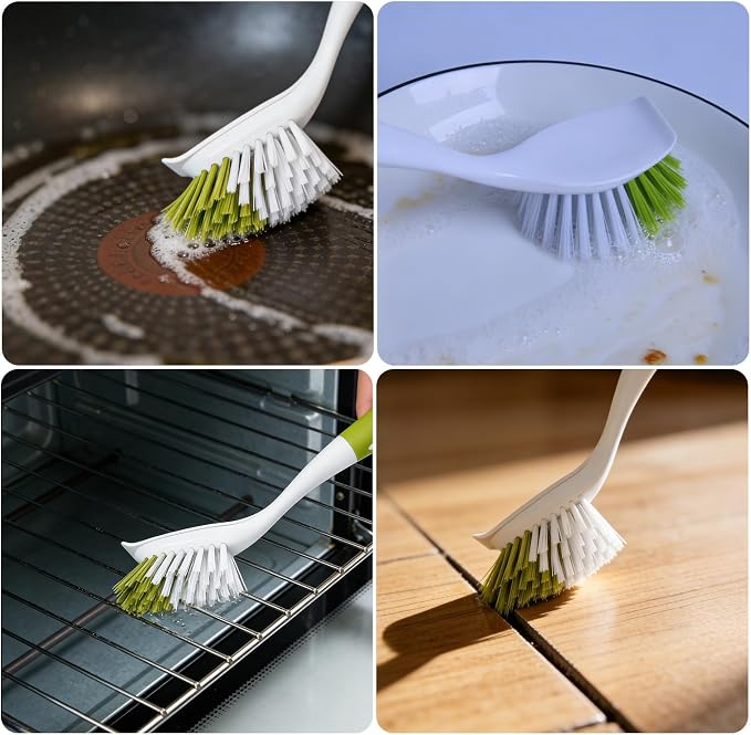 Dish Brush Scrub Brush with Handle - Image 5