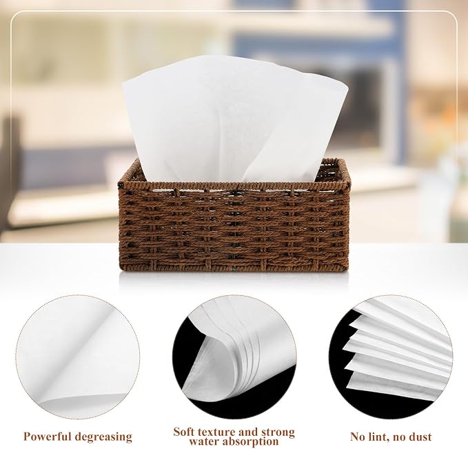 Tranqun 100 Pcs Disposable Microfiber Cleaning Cloth Bulk 12 x 12 Inch Lint - Image 3