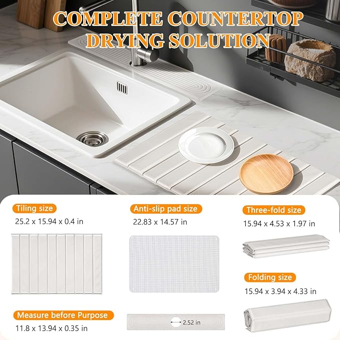 2-in-1 Stone Drying Mat Kit – Faucet Mat - Image 3