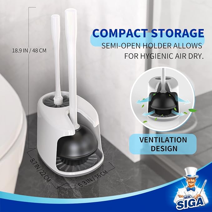 MR.SIGA Toilet Plunger and Bowl Brush - Image 4