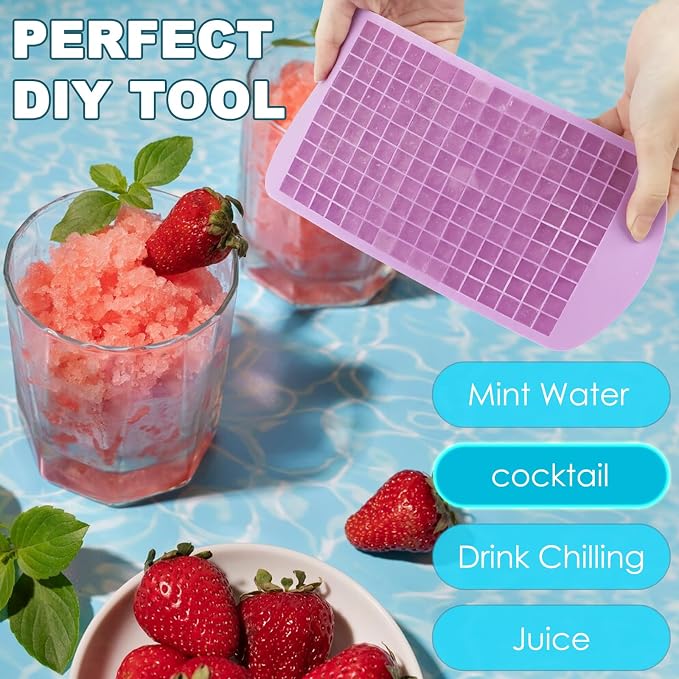 Silicone Mini Ice Cube Trays 2 Pack, 160 Crushed Ice Cube Molds, Easy Release - Image 9
