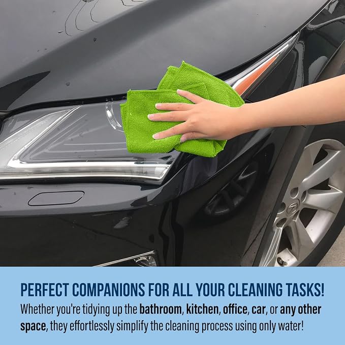 GREEN LIFESTYLE Chamois Cloth, Microfiber Cleaning Cloth 50 Pack, Borderless - Image 4