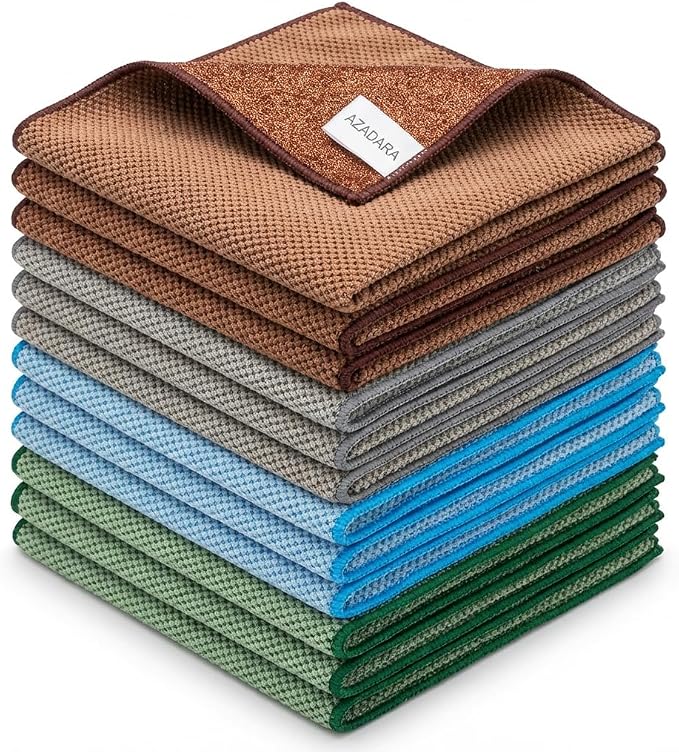 Dual-Sided Microfiber Cleaning Cloths – Non-Scratch Scrub & Absorbent Wipe – by Unknown