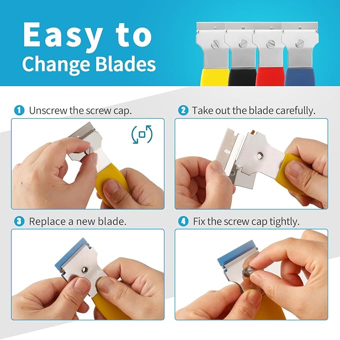2 Pack Razor Blade Scraper, - Image 5