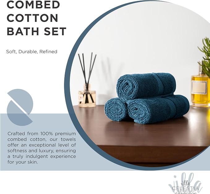 100% Cotton Bath Towel Set of 18-4 Bath Towels, 6 Hand Towels, 8 Wash Cloths - Image 2