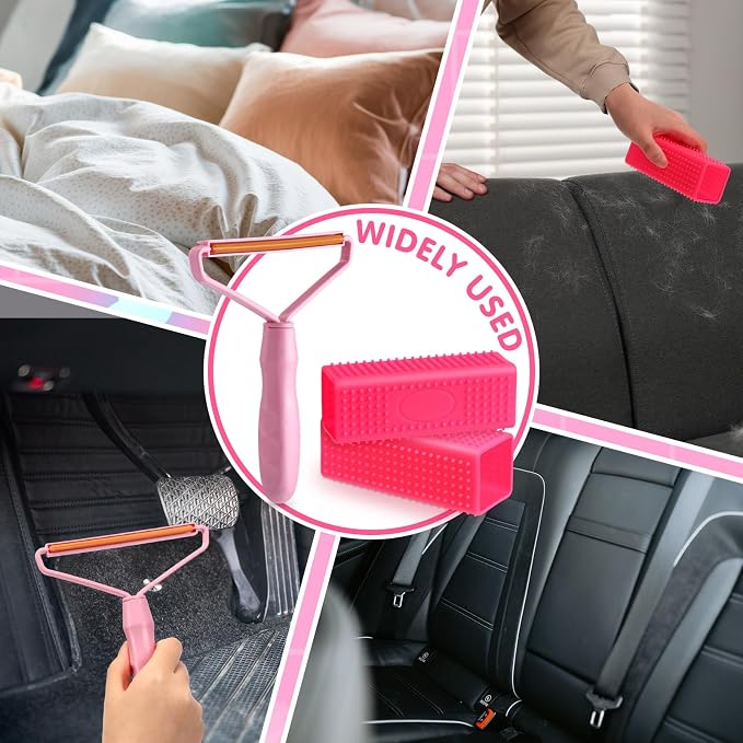 Honeydak 3 Pieces Hair Remover Tool Dog Hair Remover Pro Silicone Cleaner Brush - Image 6