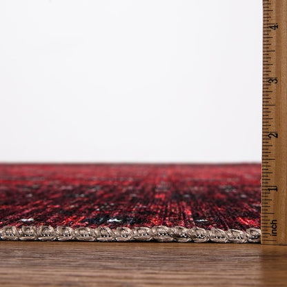 Keen Home Design 2x10 Rug - Machine Washable Runner Rug with Non-Slip Backing, Ideal for Hallway, Entryway, Kitchen, Laundry Room - Vintage, Easy Clean, Durable, Low Pile - (2'6" x 10')