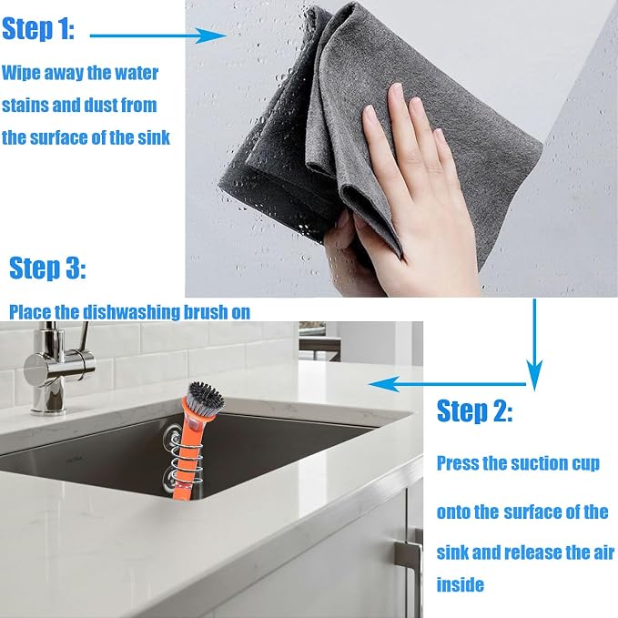 Soap Dispensing Palm Brush Holder Sink Sponge Dish Brush Holder - Image 2