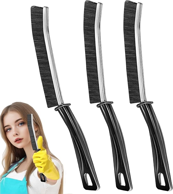 3Pcs Hard-bristled Crevice Cleaning Brush, Bathroom Cleaner Tools by BSFRNF